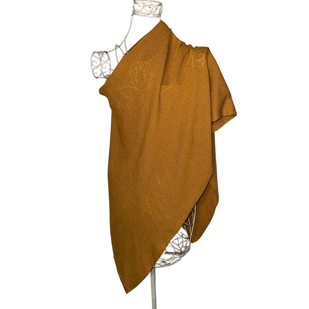 We Are Amma Natural Nursing Cocoon Mustard Yellow Knit Poncho Shawl Wrap Sweater